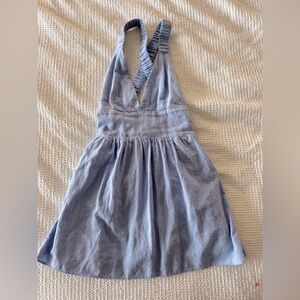 Abercrombie and fitch blue linen skort dress